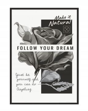 shumee PLAKAT ZA SLIKE V OKVIRJU 53x73 cm Roza P1079