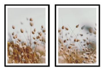shumee SLIKOVNI PLAKATI V OKVIRJU 53x73cm Diptih Komplet 2 slik Trave Boho P2160