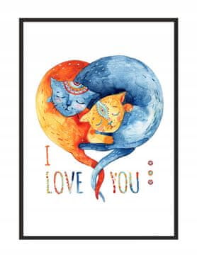 shumee PLAKAT ZA SLIKE V OKVIRJU 53x73 cm Mačke P999