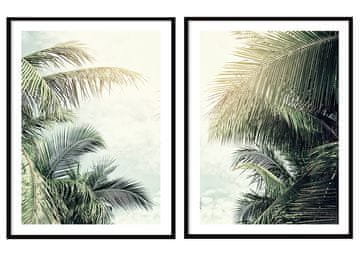 shumee SLIKOVNI PLAKATI V OKVIRJU 53x73cm Diptih Komplet 2 slik Palmovi listi P2065