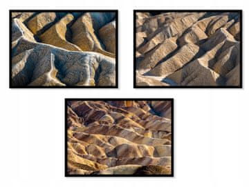 shumee UOKVIRJENA SLIKA 53x73cm Triptih Komplet 3 slik Pustoš Dakota ZDA P1007