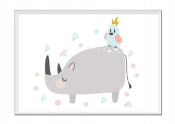 shumee SLIKOVNI PLAKAT V OKVIRJU A4 cm Rhinoceros PD200