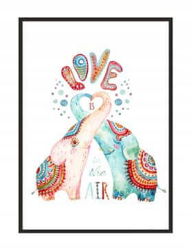 shumee PLAKAT V OKVIRJU 53x73 cm Sloni P998