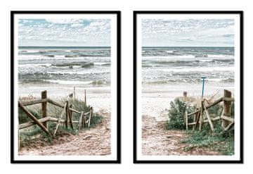 shumee PLAKAT ZA SLIKE V OKVIRJU 53x73cm Diptih Komplet 2 slik Boho Plaža Morje P2145