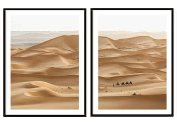 shumee SLIKOVNI PLAKATI V OKVIRJU 53x73cm Diptih Komplet 2 slik Puščava Sahara P2072