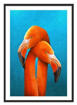 shumee PLAKAT ZA SLIKE V OKVIRJU 53x73 cm Flamingi P2219