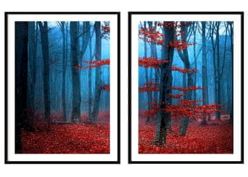 shumee SLIKOVNI PLAKATI V OKVIRJU 53x73cm Diptih Komplet 2 slik Čarobni gozd P2090