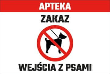 shumee Obvestilna tabla za prepoved lekarn 20x30cm PVC T051