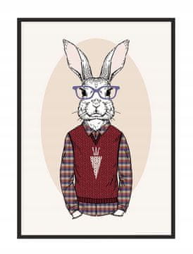 shumee PLAKAT ZA SLIKE V OKVIRJU 33x43 cm Hipster Zajec P1539