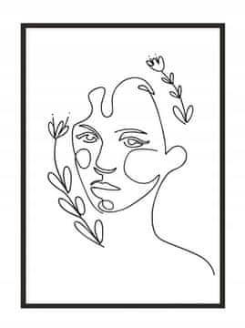 shumee SLIKOVNI PLAKAT V OKVIRJU 33x43 cm Črtna umetnost Ona P1861