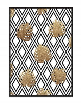 shumee PLAKAT ZA SLIKE V OKVIRJU 53x73 cm Zlati listi P1255