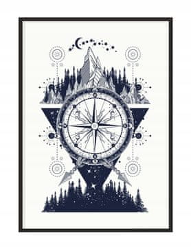 shumee PLAKAT V OKVIRJU 33x43 cm Gore Kompas P1091