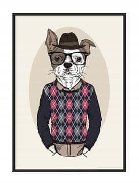 shumee PLAKAT ZA SLIKE V OKVIRJU 33x43 cm Hipsterski pes P1538