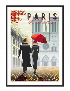 shumee PLAKAT V OKVIRJU 33x43 cm Pariz P1286
