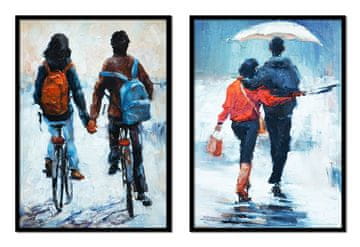 shumee SLIKOVNI PLAKATI V OKVIRJU 33x43cm Diptih Komplet 2 slik Zaljubljeni par P1722