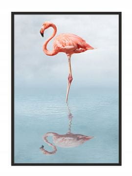 shumee PLAKAT V OKVIRJU 43x33 cm Flamingo P687