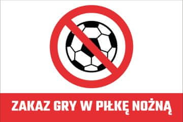 shumee Tabla prepovedi igranja z žogo 20x30 cm PVC T012