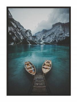 shumee PLAKAT V OKVIRJU 53x73 cm Čolni P959