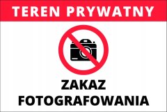shumee PLOČA Prepoved fotografiranja 20x30 cm PVC T022