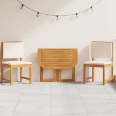 Vidaxl 3-delni vrtnarski bistro set z blazinami iz trdnega akacijevega lesa