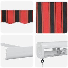 Vidaxl Vlečna tenda Rdeča in črna 350 x 250 cm Platno in aluminij