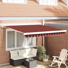 Vidaxl Vlečna tenda Rdeča in črna 350 x 250 cm Platno in aluminij
