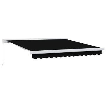 Vidaxl Retraktilna tenda Črna 300 x 250 cm Tkanina in kovina