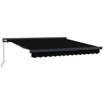 Vidaxl Retraktilna tenda Črna 300 x 250 cm Tkanina in kovina