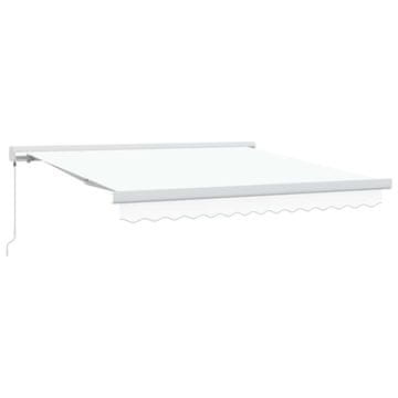 Vidaxl Retraktilna tenda Bela 350 x 250 cm Tkanina in kovina
