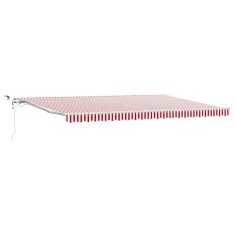 Vidaxl Avtomatska Senčila z LED, Rdeča in Bela Črta 500 x 300 cm