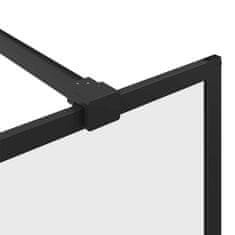 Vidaxl Pregrada za tuš s prozornim ESG steklom 90x195 cm črna