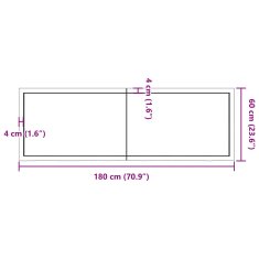Vidaxl Kopalniški pult svetlo rjav 180x60x(2-4) cm obdelan trden les