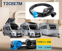 Platinet PPC7M11 prenosni EV adapter, za avtodom/kombi, 3.6kW, 16A, 7 m