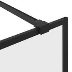 Vidaxl Pregrada za tuš s prozornim ESG steklom 80x195 cm črna