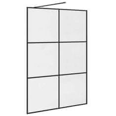 Vidaxl Pregrada za tuš s prozornim ESG steklom 140x195 cm črna