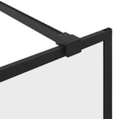 Vidaxl Pregrada za tuš s prozornim ESG steklom 90x195 cm črna