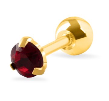 Piercing uhani z rdečim kristalom