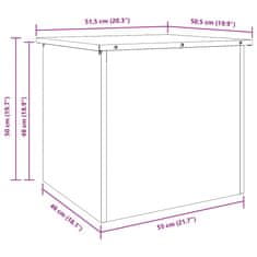 Vidaxl Zunanja shranjevalna škatla - 55 x 50,5 x 50 cm iz pocinkanega jekla