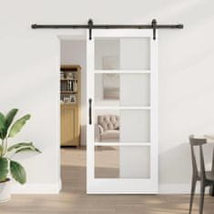 Vidaxl Drsna vrata Bela 78 x 202 cm Les in kovina