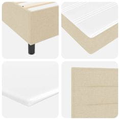 Vidaxl Box Spring postelja z vzmetnico krem super king tkanina