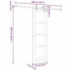 Vidaxl Drsna vrata Bela 61 x 198.5 cm Masivna borova drevesa in jeklo