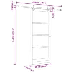 Vidaxl Drsna vrata ORKDAL Rjava 93 x 211 cm Les in kovina