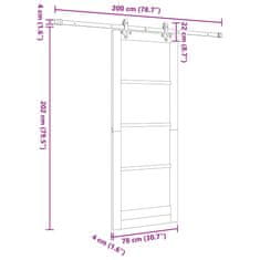 Vidaxl Drsna vrata Bela 78 x 202 cm Les in kovina