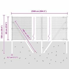 Vidaxl VidaXL Varjena Žična Ograja z 13 Stebri Zelena 0.6x25 m Jeklo