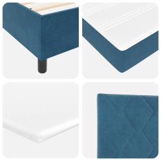 Vidaxl Postelja z vzmetnico z vzmetnico Temno modra 100 x 200 cm Žamet