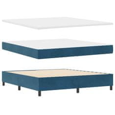 Vidaxl Postelja z vzmetnico z vzmetnico Temno modra 180 x 200 cm Žamet