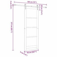 Vidaxl Drsna vrata Bela 78 x 211 cm Les in kovina