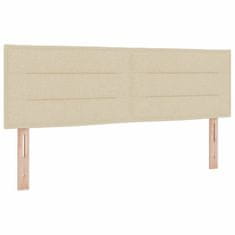 Vidaxl LED Box Spring Postelja z LED trakami krema 140 x 190 cm blago