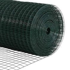 Vidaxl Komplet stebrov ograje Komplet 2 Zelena Kovina 10 x 0.5 m