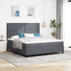 Vidaxl Postelja z vzmetnico z vzmetnico Temno siva 180 x 200 cm Žamet